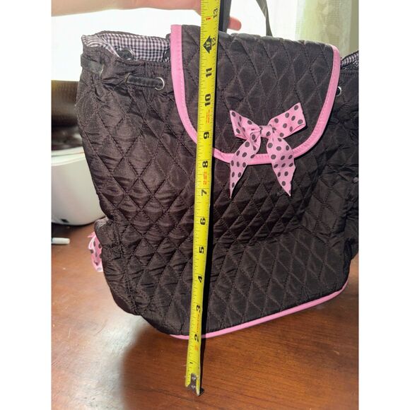 Belvah NWT Quilted Backpack with 1 or 2 Straps Brown and Pink - Picture 13 of 15
